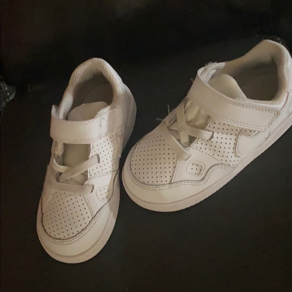 Toddler white low Air Force 1’s